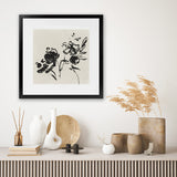 Shop Black Florals I (Square) Art Print-Abstract, Black, Neutrals, PC, Square, View All-framed painted poster wall decor artwork