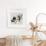Shop Black Florals I (Square) Art Print-Abstract, Black, Neutrals, PC, Square, View All-framed painted poster wall decor artwork