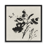 Shop Black Florals II (Square) Canvas Art Print-Abstract, Black, Neutrals, PC, Square, View All-framed wall decor artwork