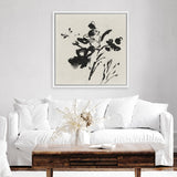 Shop Black Florals II (Square) Canvas Art Print-Abstract, Black, Neutrals, PC, Square, View All-framed wall decor artwork