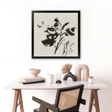 Shop Black Florals II (Square) Art Print-Abstract, Black, Neutrals, PC, Square, View All-framed painted poster wall decor artwork