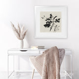 Shop Black Florals II (Square) Art Print-Abstract, Black, Neutrals, PC, Square, View All-framed painted poster wall decor artwork