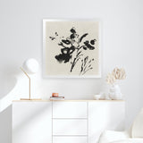 Shop Black Florals II (Square) Art Print-Abstract, Black, Neutrals, PC, Square, View All-framed painted poster wall decor artwork