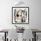 Shop Blotted I (Square) Canvas Art Print-Abstract, Black, Neutrals, PC, Square, View All-framed wall decor artwork