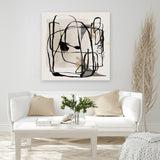 Shop Blotted I (Square) Canvas Art Print-Abstract, Black, Neutrals, PC, Square, View All-framed wall decor artwork