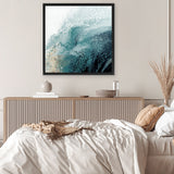 Shop Aisa Teal Version (Square) Canvas Art Print-Abstract, Blue, PC, Square, View All-framed wall decor artwork