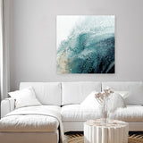 Shop Aisa Teal Version (Square) Canvas Art Print-Abstract, Blue, PC, Square, View All-framed wall decor artwork