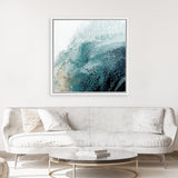 Shop Aisa Teal Version (Square) Canvas Art Print-Abstract, Blue, PC, Square, View All-framed wall decor artwork
