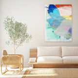 Shop Cha Cha II Canvas Art Print-Abstract, Blue, PC, Portrait, Rectangle, View All-framed wall decor artwork