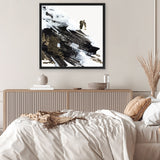 Shop Motion Waves (Square) Canvas Art Print-Abstract, Black, PC, Square, View All, White-framed wall decor artwork