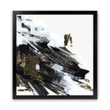 Shop Motion Waves (Square) Art Print-Abstract, Black, PC, Square, View All, White-framed painted poster wall decor artwork