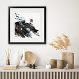 Shop Motion Waves (Square) Art Print-Abstract, Black, PC, Square, View All, White-framed painted poster wall decor artwork