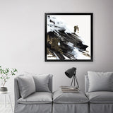 Shop Motion Waves (Square) Art Print-Abstract, Black, PC, Square, View All, White-framed painted poster wall decor artwork