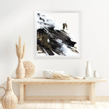 Shop Motion Waves (Square) Art Print-Abstract, Black, PC, Square, View All, White-framed painted poster wall decor artwork