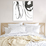 Shop Black Streaks I (Square) Canvas Art Print-Abstract, Black, PC, Square, View All, White-framed wall decor artwork