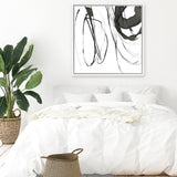 Shop Black Streaks I (Square) Canvas Art Print-Abstract, Black, PC, Square, View All, White-framed wall decor artwork