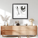 Shop Black Streaks I (Square) Art Print-Abstract, Black, PC, Square, View All, White-framed painted poster wall decor artwork