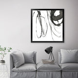 Shop Black Streaks I (Square) Art Print-Abstract, Black, PC, Square, View All, White-framed painted poster wall decor artwork