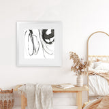 Shop Black Streaks I (Square) Art Print-Abstract, Black, PC, Square, View All, White-framed painted poster wall decor artwork