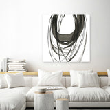 Shop Black Streaks II (Square) Canvas Art Print-Abstract, Black, PC, Square, View All, White-framed wall decor artwork