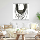 Shop Black Streaks II (Square) Canvas Art Print-Abstract, Black, PC, Square, View All, White-framed wall decor artwork