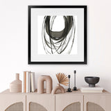 Shop Black Streaks II (Square) Art Print-Abstract, Black, PC, Square, View All, White-framed painted poster wall decor artwork