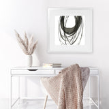 Shop Black Streaks II (Square) Art Print-Abstract, Black, PC, Square, View All, White-framed painted poster wall decor artwork