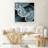 Shop Swirl III (Square) Canvas Art Print-Abstract, Black, Blue, PC, Square, View All-framed wall decor artwork