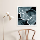 Shop Swirl III (Square) Art Print-Abstract, Black, Blue, PC, Square, View All-framed painted poster wall decor artwork