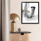 Shop A Loner I Art Print-Abstract, Black, Grey, PC, Portrait, Rectangle, View All-framed painted poster wall decor artwork