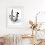 Shop A Loner I Art Print-Abstract, Black, Grey, PC, Portrait, Rectangle, View All-framed painted poster wall decor artwork