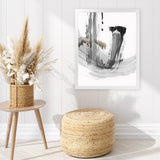 Shop A Loner I Art Print-Abstract, Black, Grey, PC, Portrait, Rectangle, View All-framed painted poster wall decor artwork