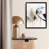 Shop Inked In Black I Art Print-Abstract, Neutrals, PC, Portrait, Rectangle, View All, White-framed painted poster wall decor artwork