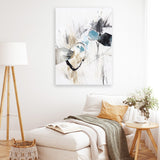 Shop Inked In Black II Canvas Art Print-Abstract, Neutrals, PC, Portrait, Rectangle, View All, White-framed wall decor artwork