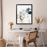 Shop Inked In Black II Art Print-Abstract, Neutrals, PC, Portrait, Rectangle, View All, White-framed painted poster wall decor artwork