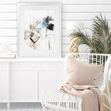 Shop Inked In Black II Art Print-Abstract, Neutrals, PC, Portrait, Rectangle, View All, White-framed painted poster wall decor artwork