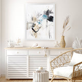 Shop Inked In Black II Art Print-Abstract, Neutrals, PC, Portrait, Rectangle, View All, White-framed painted poster wall decor artwork