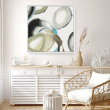 Shop Rings And Lines I (Square) Canvas Art Print-Abstract, Green, PC, Square, View All-framed wall decor artwork