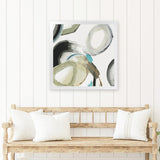 Shop Rings And Lines I (Square) Art Print-Abstract, Green, PC, Square, View All-framed painted poster wall decor artwork
