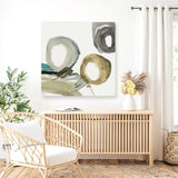 Shop Rings And Lines II (Square) Canvas Art Print-Abstract, Green, Grey, PC, Square, View All-framed wall decor artwork