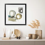 Shop Rings And Lines II (Square) Art Print-Abstract, Green, Grey, PC, Square, View All-framed painted poster wall decor artwork