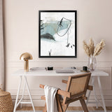 Shop Tied I Art Print-Abstract, Blue, PC, Portrait, Rectangle, View All, White-framed painted poster wall decor artwork