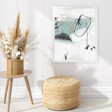 Shop Tied I Art Print-Abstract, Blue, PC, Portrait, Rectangle, View All, White-framed painted poster wall decor artwork