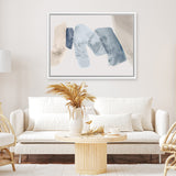 Shop Blue Tilted II Canvas Art Print-Abstract, Blue, Horizontal, Landscape, Neutrals, PC, Rectangle, View All-framed wall decor artwork