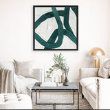 Shop Green Bow I (Square) Canvas Art Print-Abstract, Green, PC, Square, View All-framed wall decor artwork