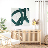 Shop Green Bow I (Square) Canvas Art Print-Abstract, Green, PC, Square, View All-framed wall decor artwork