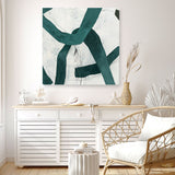 Shop Green Bow II (Square) Canvas Art Print-Abstract, Green, PC, Square, View All-framed wall decor artwork