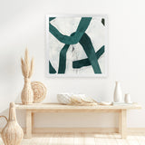 Shop Green Bow II (Square) Art Print-Abstract, Green, PC, Square, View All-framed painted poster wall decor artwork