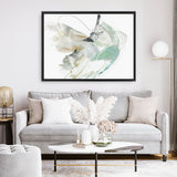 Shop Breath In Between III Canvas Art Print-Abstract, Green, Horizontal, Landscape, Neutrals, PC, Rectangle, View All, White-framed wall decor artwork