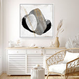 Shop Through Dimensions I (Square) Canvas Art Print-Abstract, Grey, PC, Square, View All-framed wall decor artwork